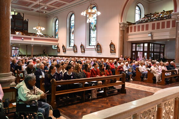 Congregation gathered in St Patrick's Cathedral, Skibbereen, for the Pope John Paul II Award presentations and visit of the Relics of St Carlo Acutis.