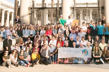 The group of Pope John Paul II Award pilgrims Rome 2017